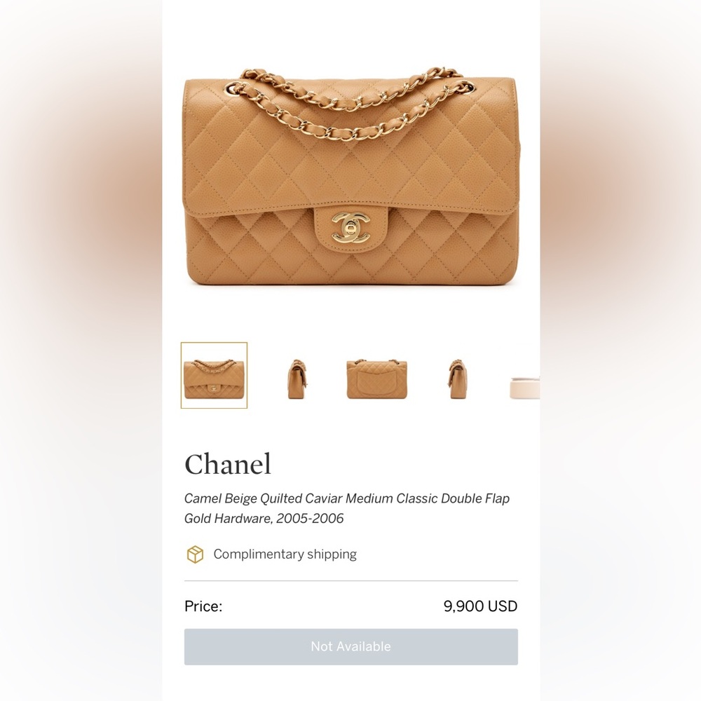 Chanel Beige Caviar Classic Double  Flap Medium - Picture 13 of 13